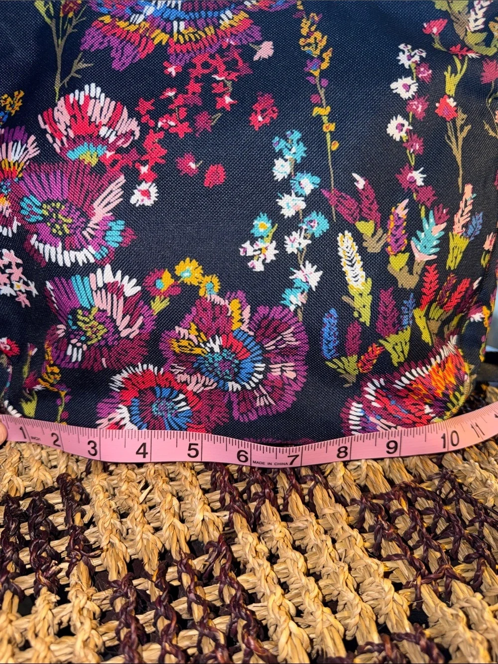 Vera Bradley Original Zip Hipster Crossbody Bag Black Multicolor Floral